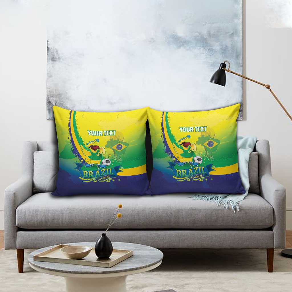 Brazil Football 2026 Custom Pillow Cover Come On Selecao Brasil Parrot Mascot