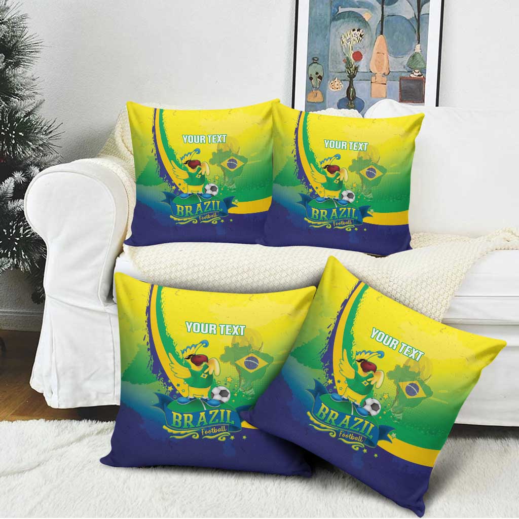 Brazil Football 2026 Custom Pillow Cover Come On Selecao Brasil Parrot Mascot