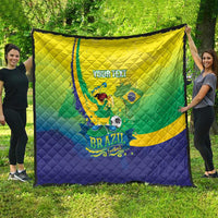Brazil Football 2026 Custom Quilt Come On Selecao Brasil Parrot Mascot