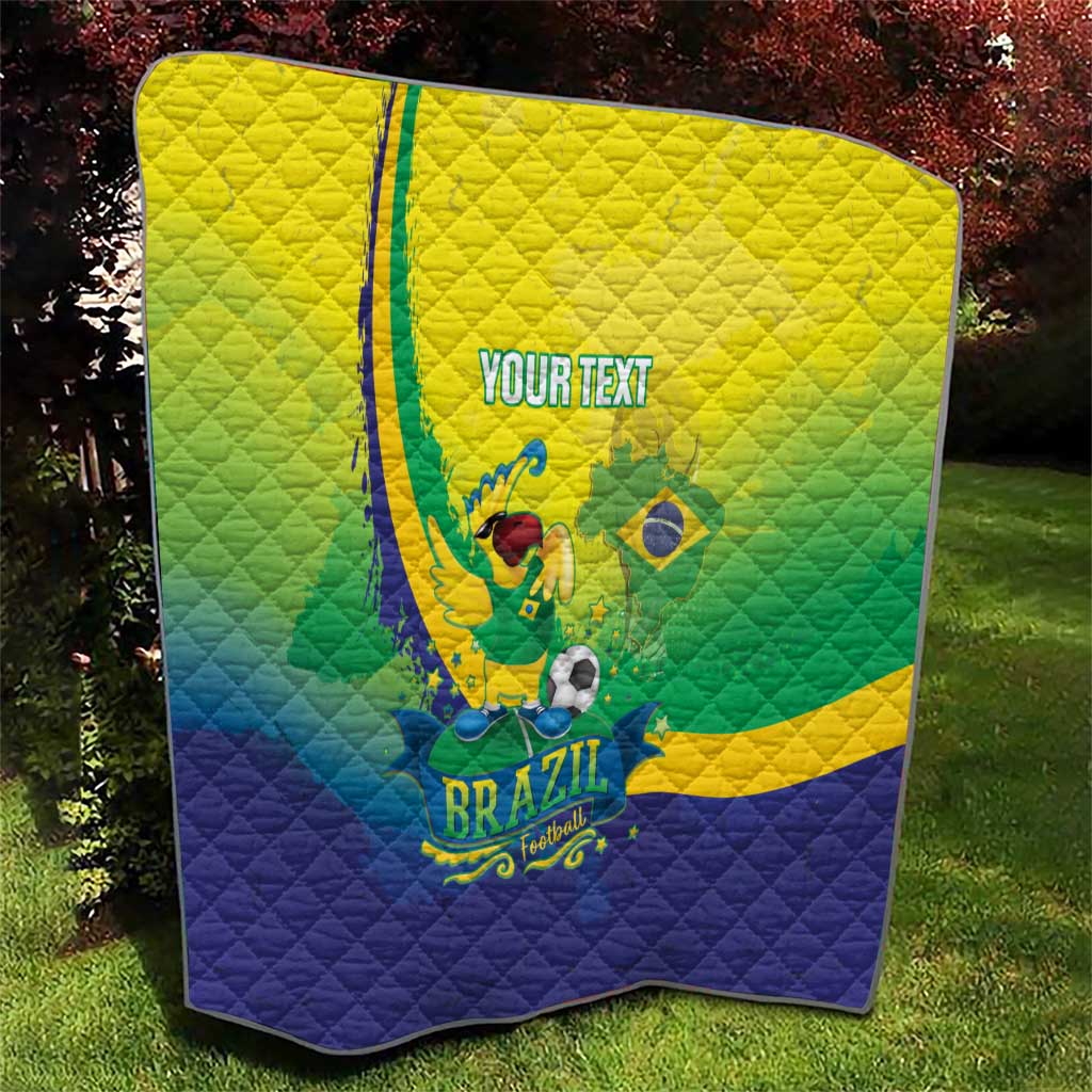 Brazil Football 2026 Custom Quilt Come On Selecao Brasil Parrot Mascot