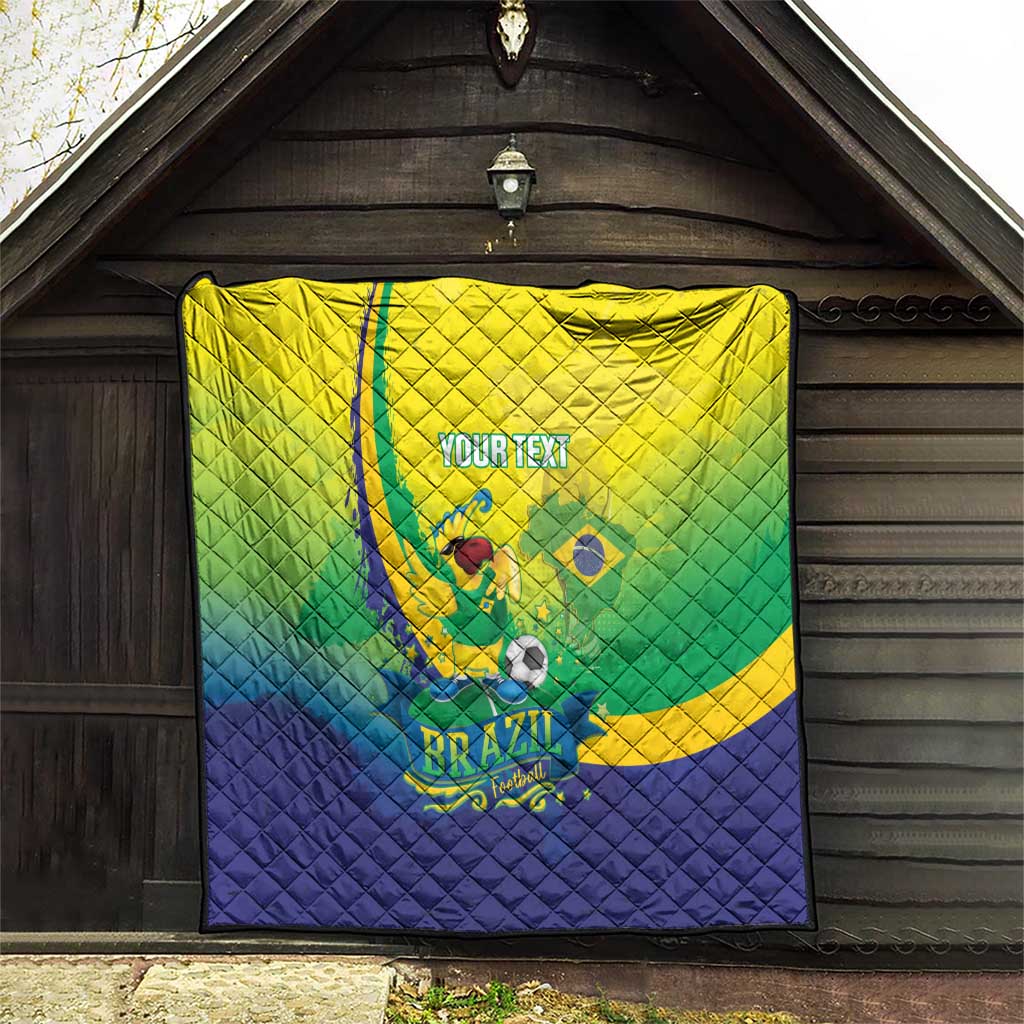 Brazil Football 2026 Custom Quilt Come On Selecao Brasil Parrot Mascot