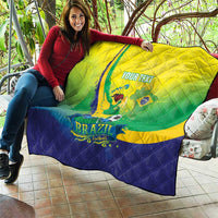 Brazil Football 2026 Custom Quilt Come On Selecao Brasil Parrot Mascot