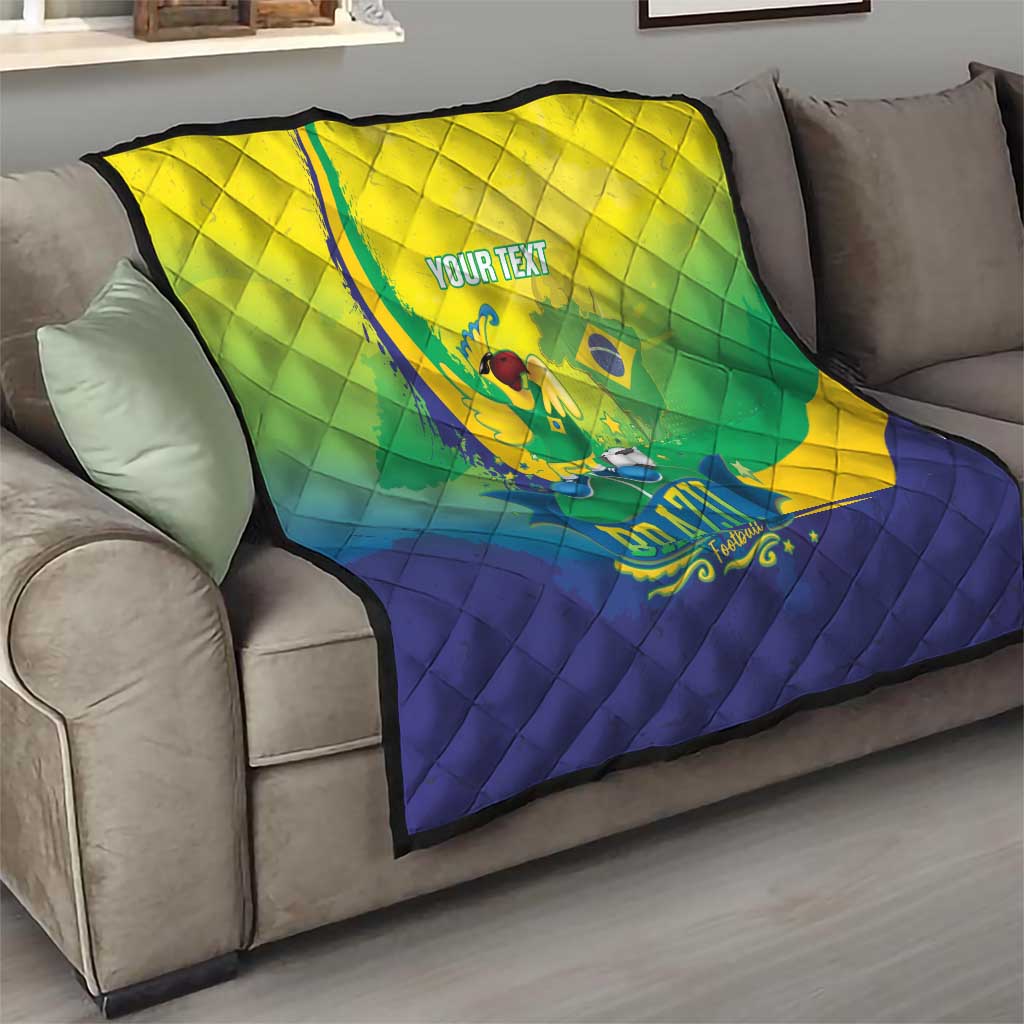 Brazil Football 2026 Custom Quilt Come On Selecao Brasil Parrot Mascot