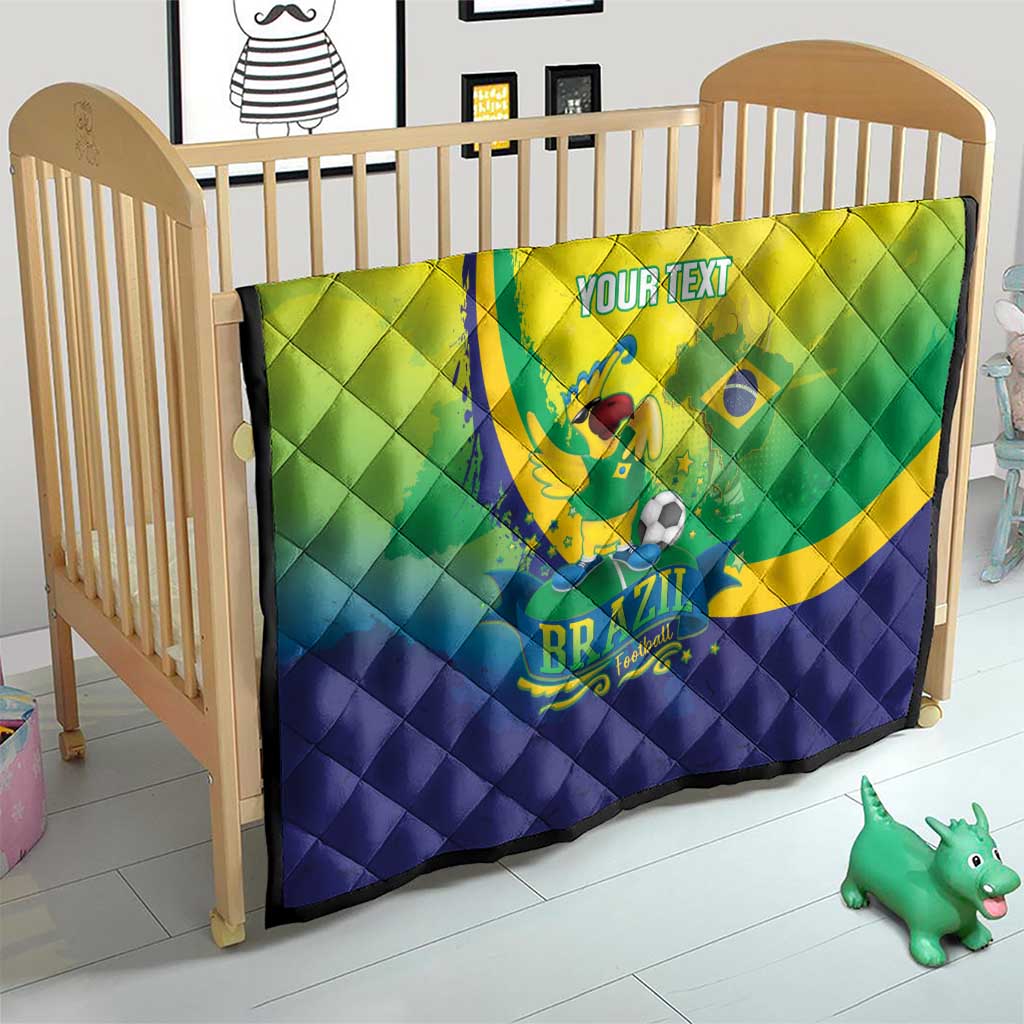 Brazil Football 2026 Custom Quilt Come On Selecao Brasil Parrot Mascot