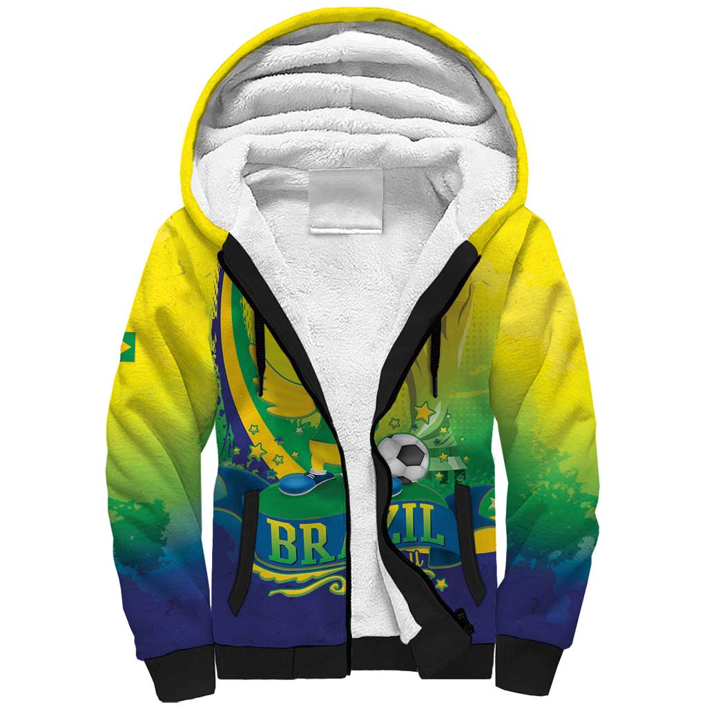 Brazil Football 2026 Custom Sherpa Hoodie Come On Selecao Brasil Parrot Mascot