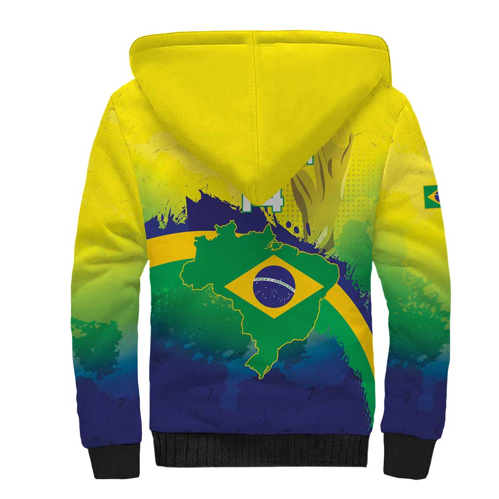 Brazil Football 2026 Custom Sherpa Hoodie Come On Selecao Brasil Parrot Mascot