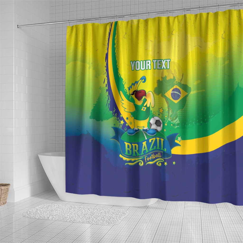 Brazil Football 2026 Custom Shower Curtain Come On Selecao Brasil Parrot Mascot