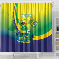 Brazil Football 2026 Custom Shower Curtain Come On Selecao Brasil Parrot Mascot