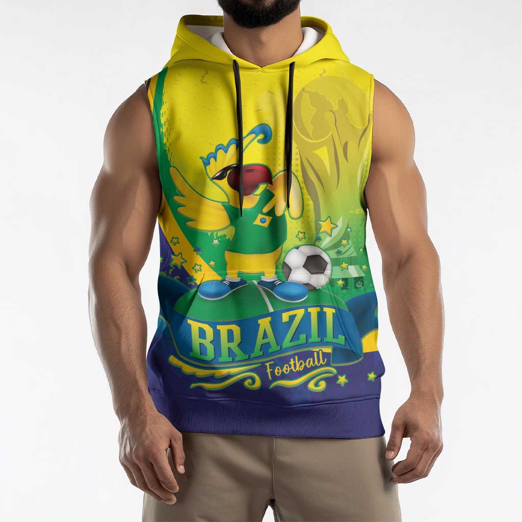 Brazil Football 2026 Custom Sleeveless Hoodie Come On Selecao Brasil Parrot Mascot