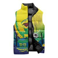 Brazil Football 2026 Custom Sleeveless Puffer Jacket Come On Selecao Brasil Parrot Mascot