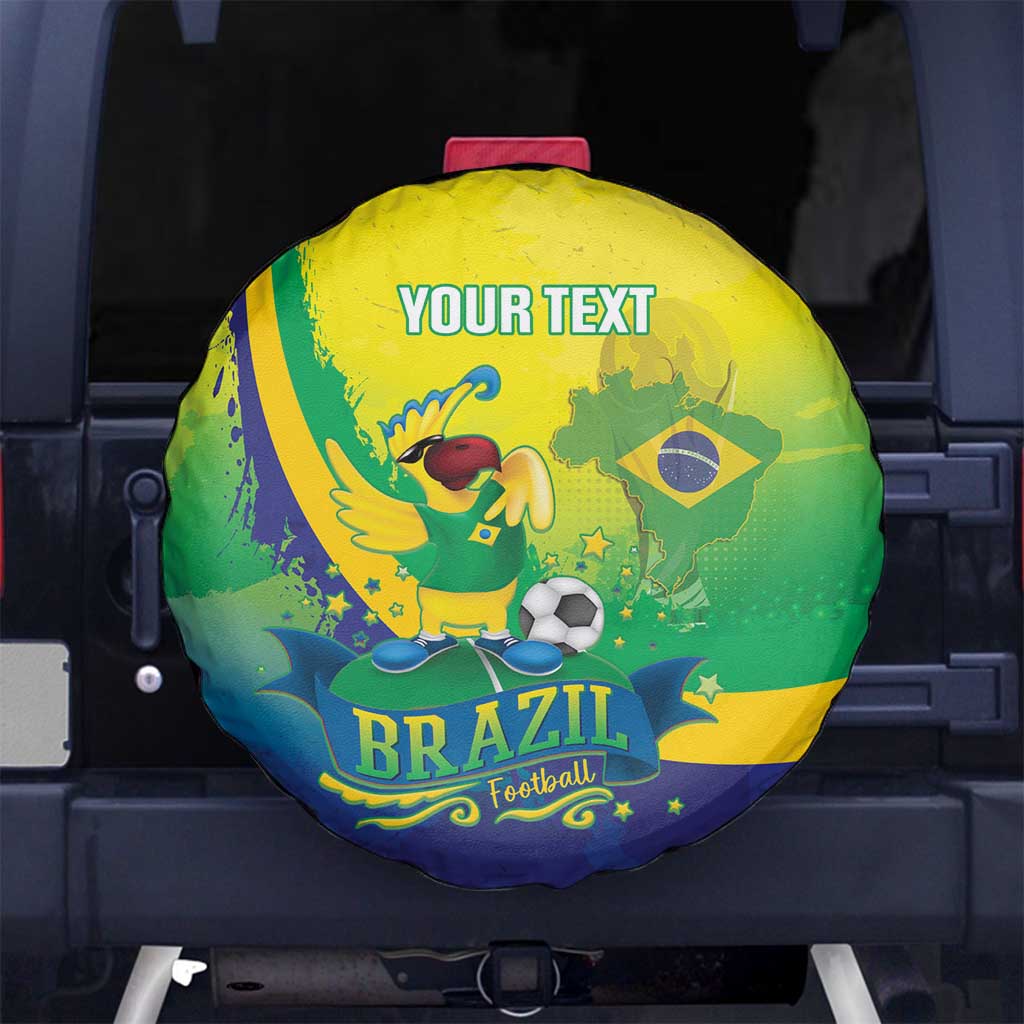 Brazil Football 2026 Custom Spare Tire Cover Come On Selecao Brasil Parrot Mascot