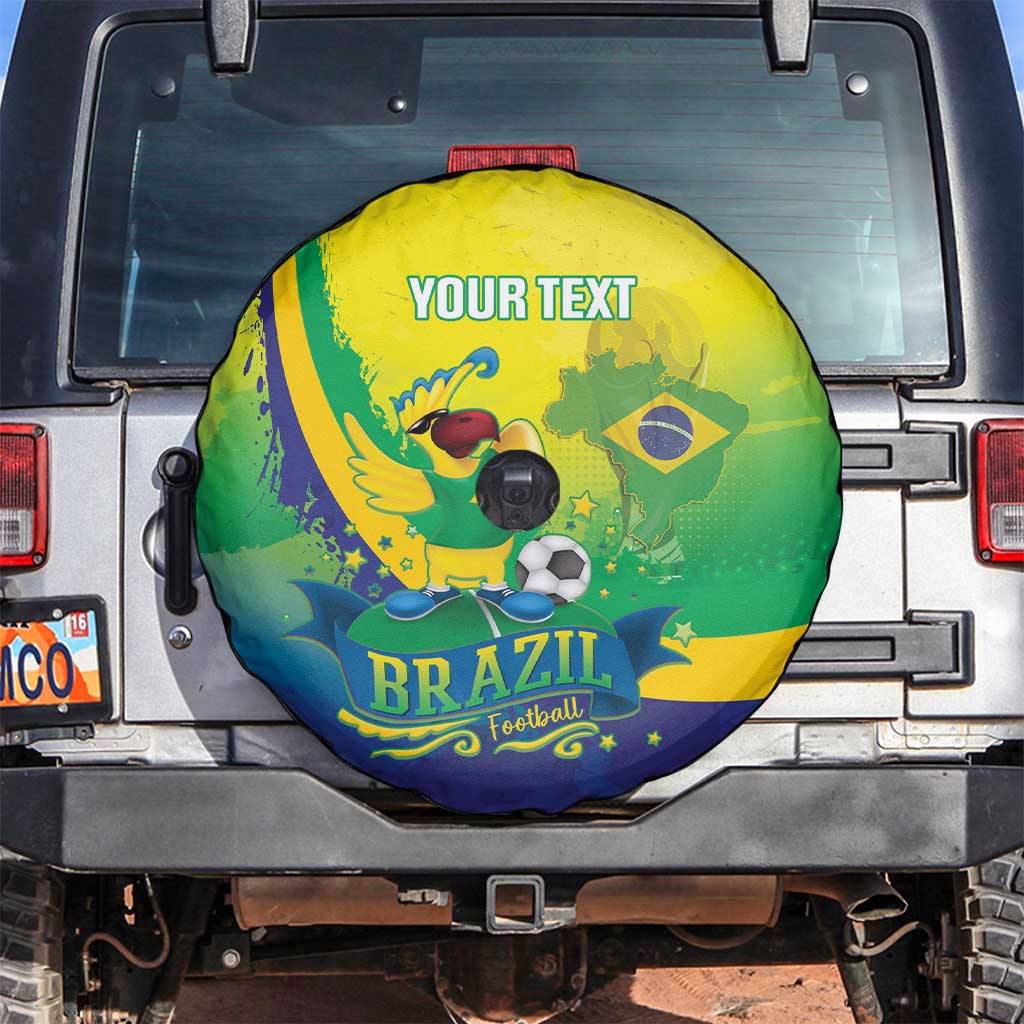 Brazil Football 2026 Custom Spare Tire Cover Come On Selecao Brasil Parrot Mascot