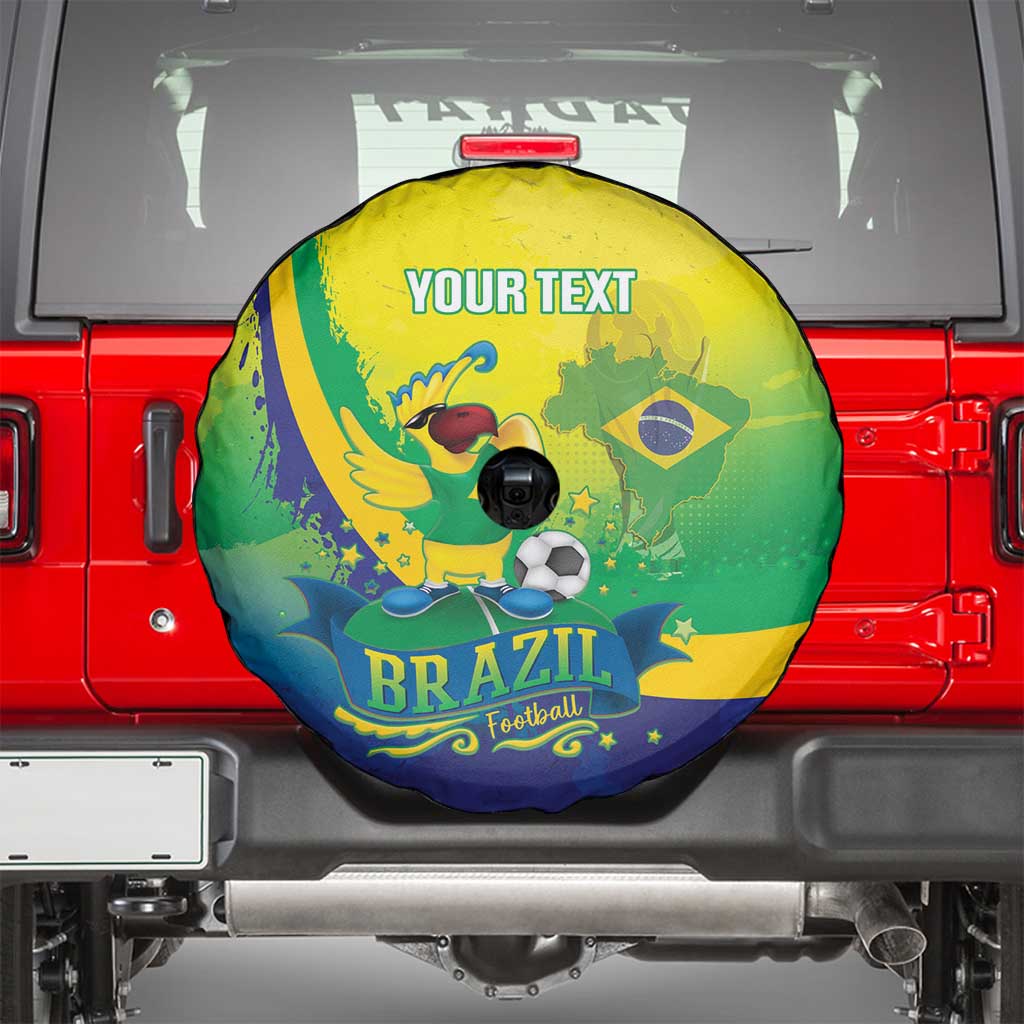Brazil Football 2026 Custom Spare Tire Cover Come On Selecao Brasil Parrot Mascot