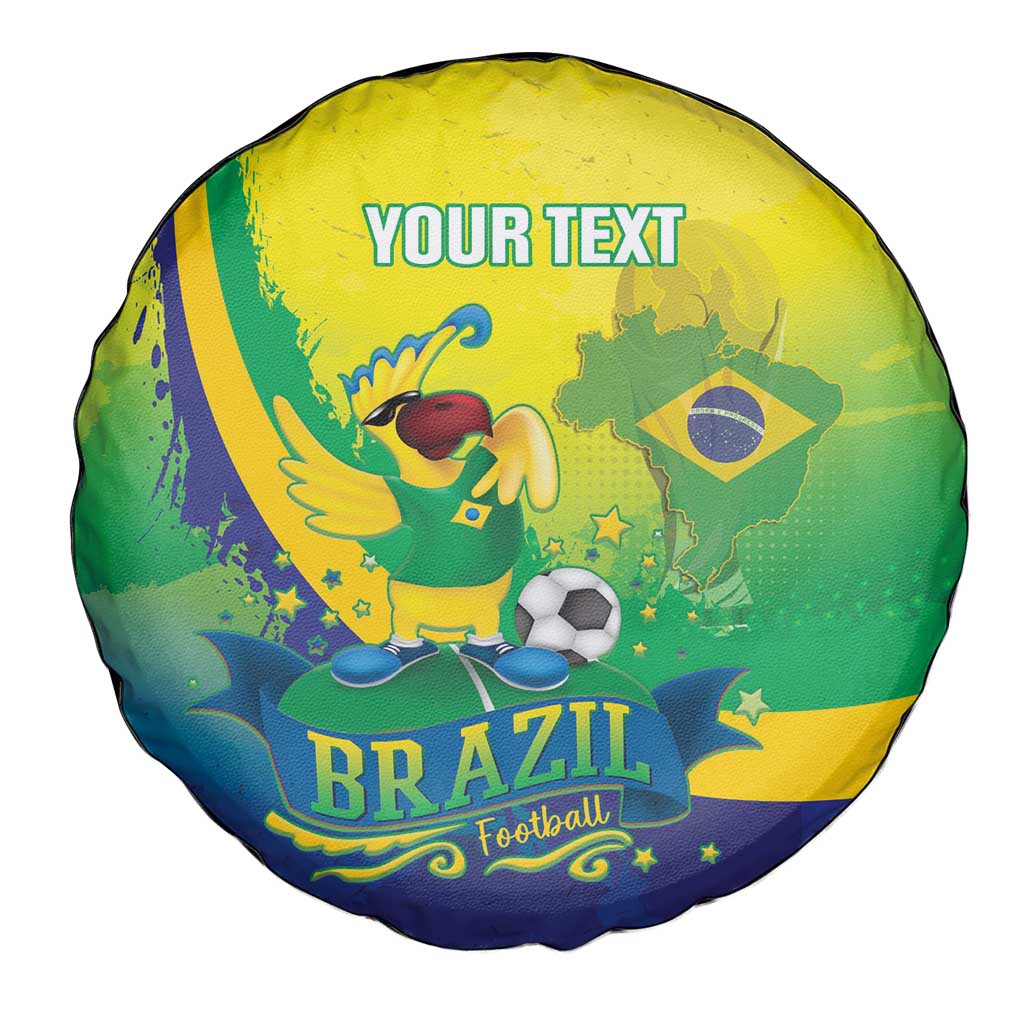 Brazil Football 2026 Custom Spare Tire Cover Come On Selecao Brasil Parrot Mascot