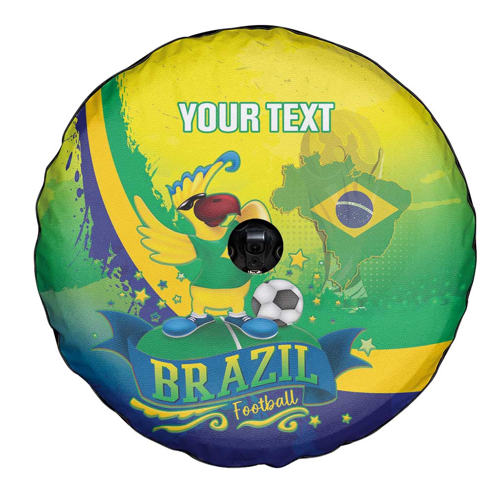 Brazil Football 2026 Custom Spare Tire Cover Come On Selecao Brasil Parrot Mascot
