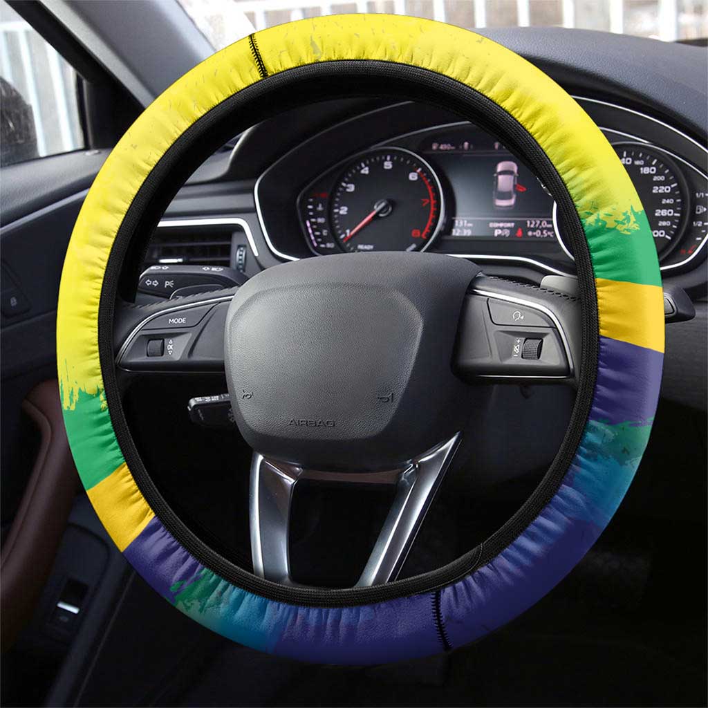 Brazil Football 2026 Steering Wheel Cover Come On Selecao Brasil Parrot Mascot