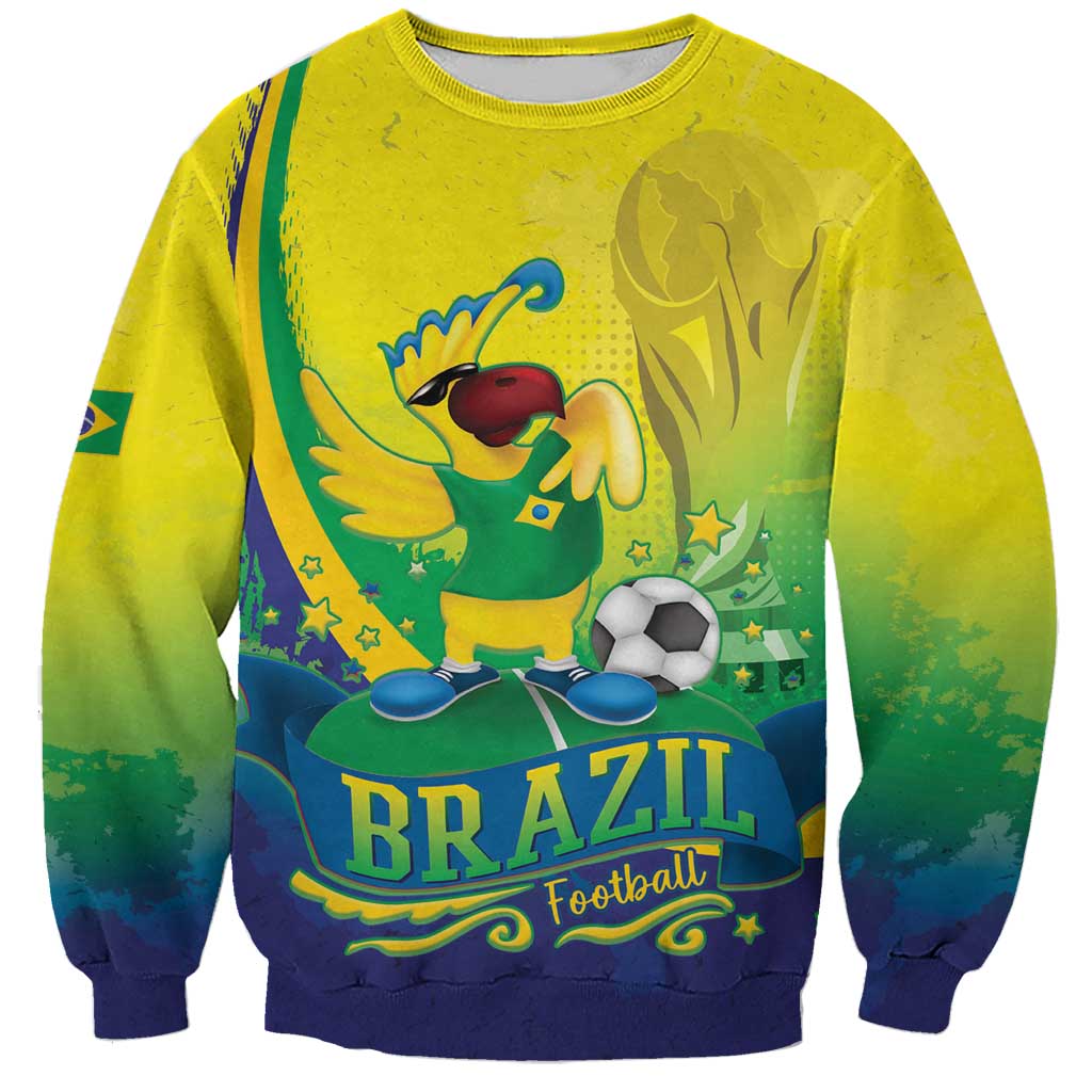 Brazil Football 2026 Custom Sweatshirt Come On Selecao Brasil Parrot Mascot