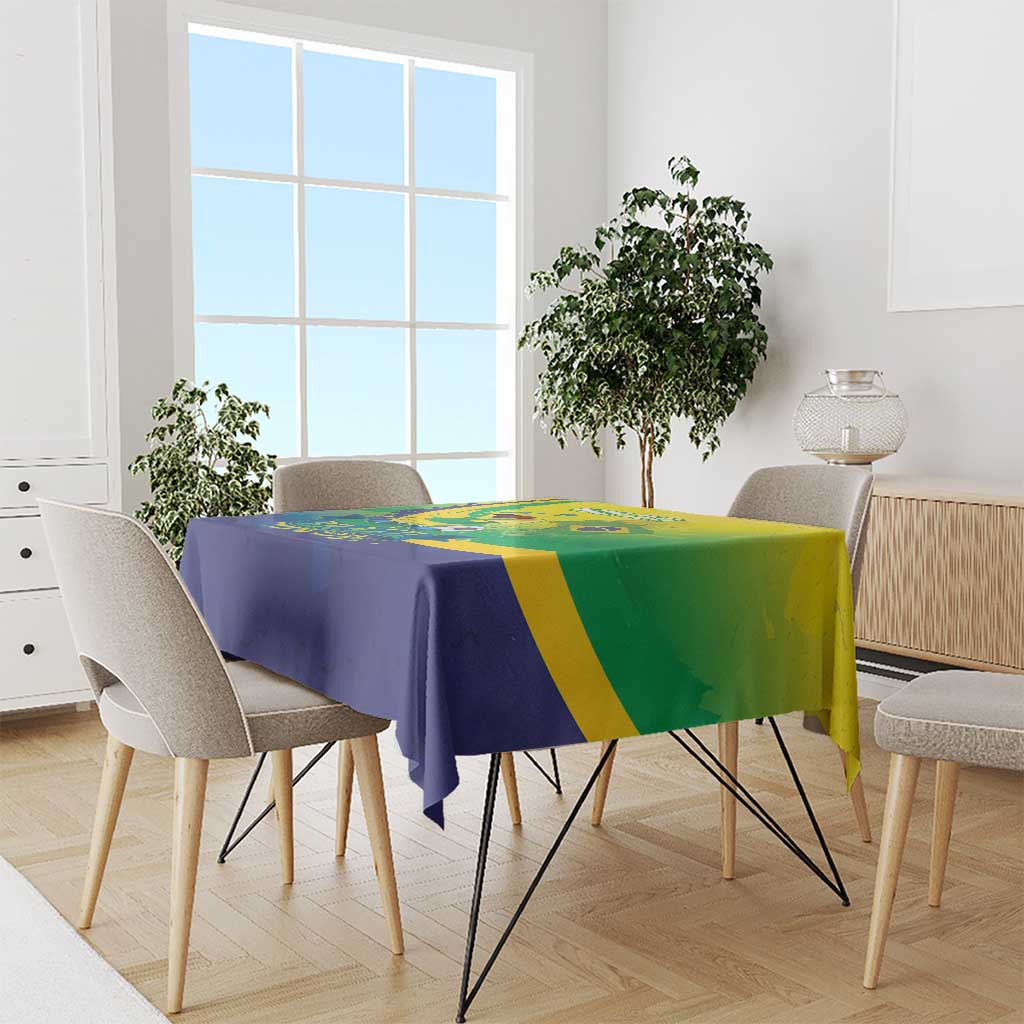 Brazil Football 2026 Custom Tablecloth Come On Selecao Brasil Parrot Mascot