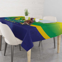 Brazil Football 2026 Custom Tablecloth Come On Selecao Brasil Parrot Mascot