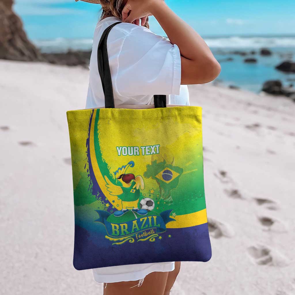 Brazil Football 2026 Custom Tote Bag Come On Selecao Brasil Parrot Mascot