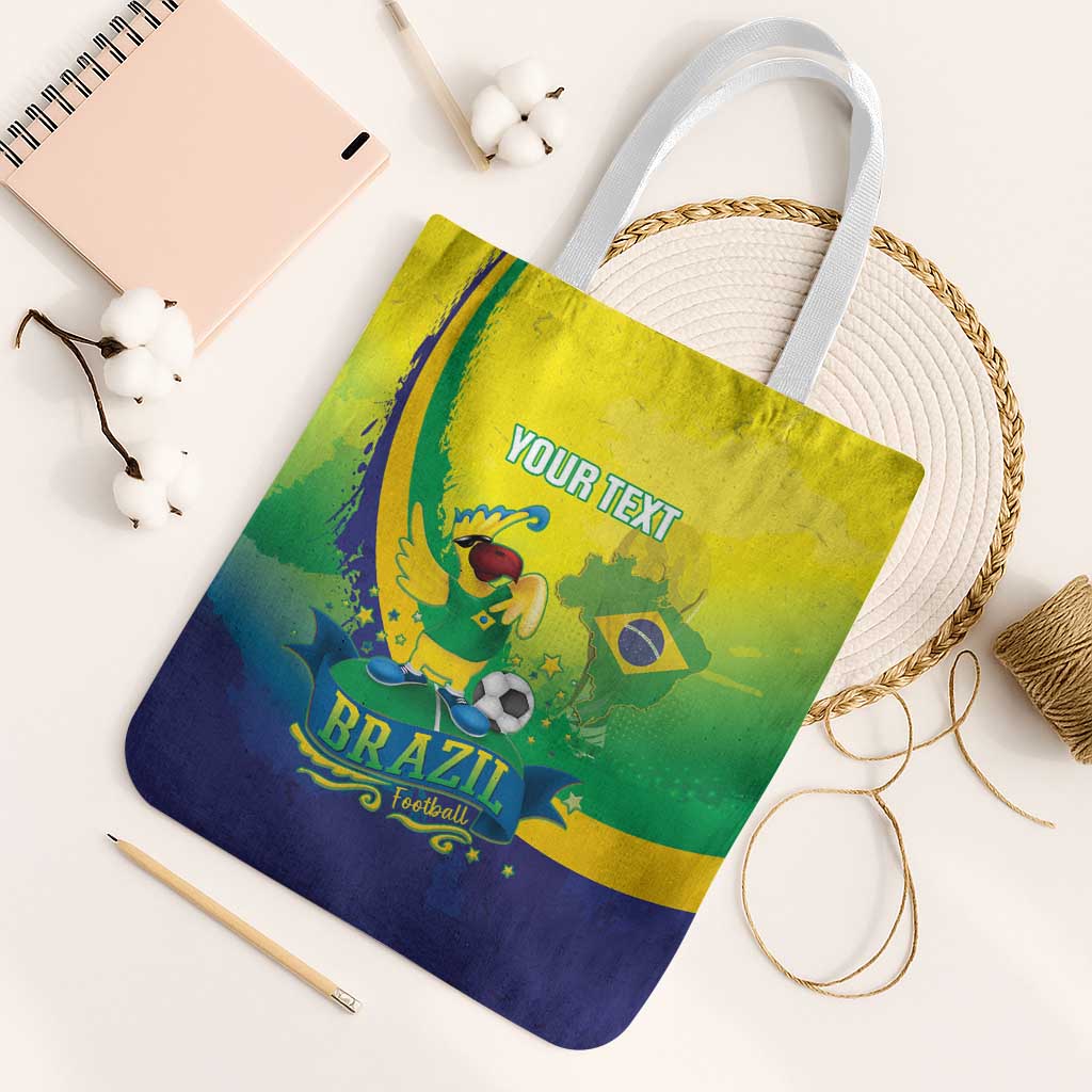 Brazil Football 2026 Custom Tote Bag Come On Selecao Brasil Parrot Mascot