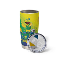 Brazil Football 2026 Custom Tumbler Cup Come On Selecao Brasil Parrot Mascot