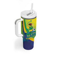 Brazil Football 2026 Custom Tumbler With Handle Come On Selecao Brasil Parrot Mascot