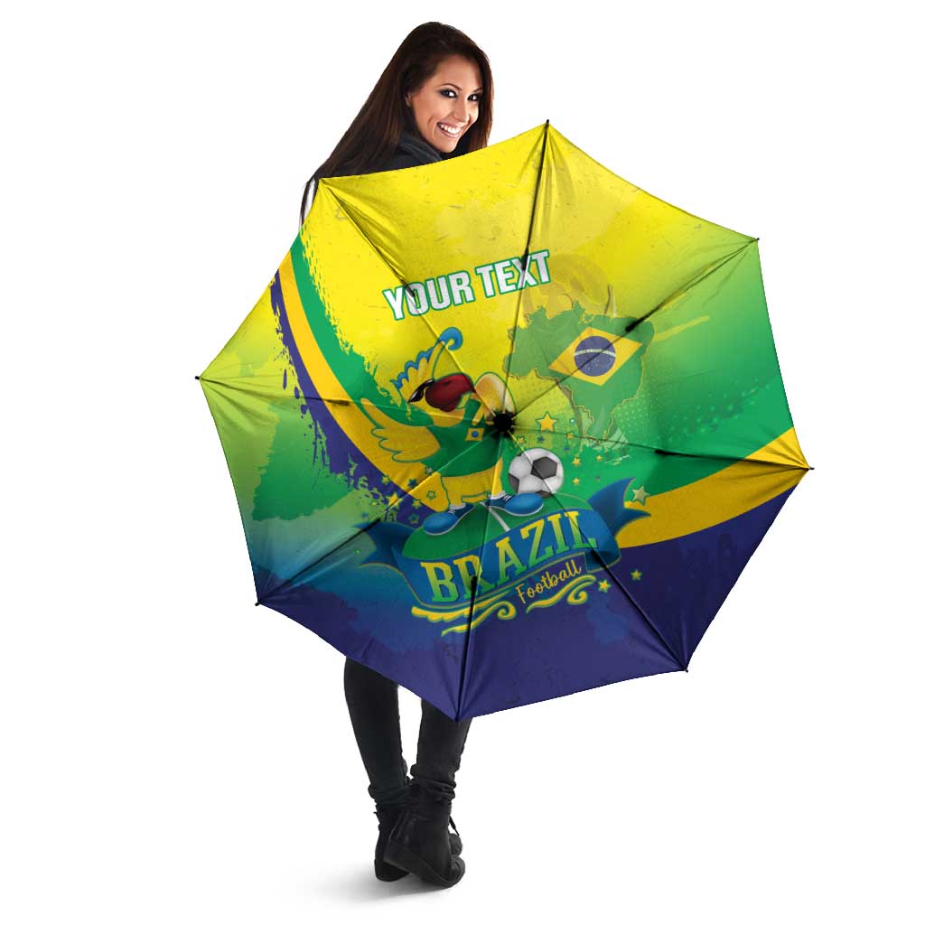 Brazil Football 2026 Custom Umbrella Come On Selecao Brasil Parrot Mascot