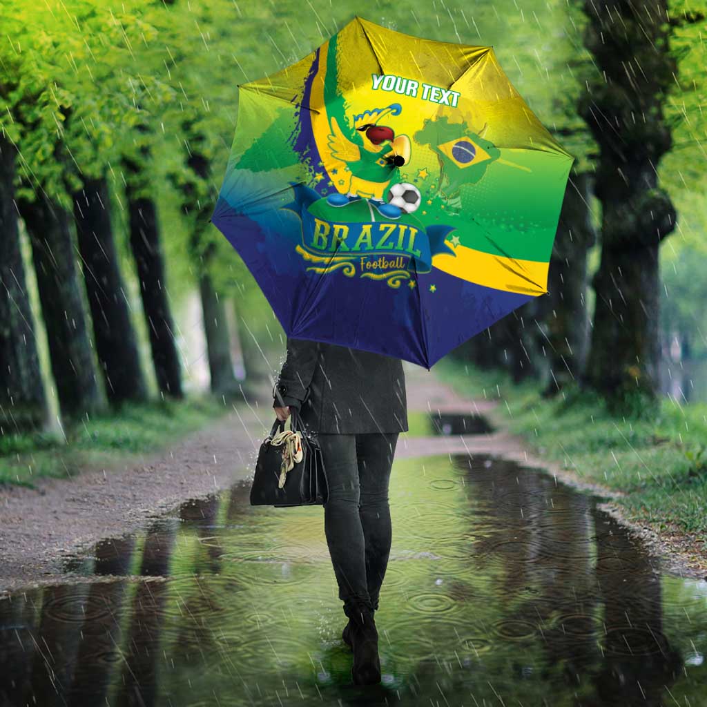 Brazil Football 2026 Custom Umbrella Come On Selecao Brasil Parrot Mascot
