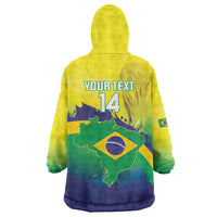 Brazil Football 2026 Custom Wearable Blanket Hoodie Come On Selecao Brasil Parrot Mascot