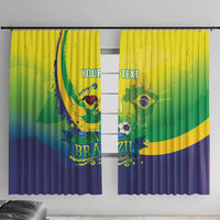 Brazil Football 2026 Custom Window Curtain Come On Selecao Brasil Parrot Mascot