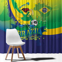 Brazil Football 2026 Custom Window Curtain Come On Selecao Brasil Parrot Mascot