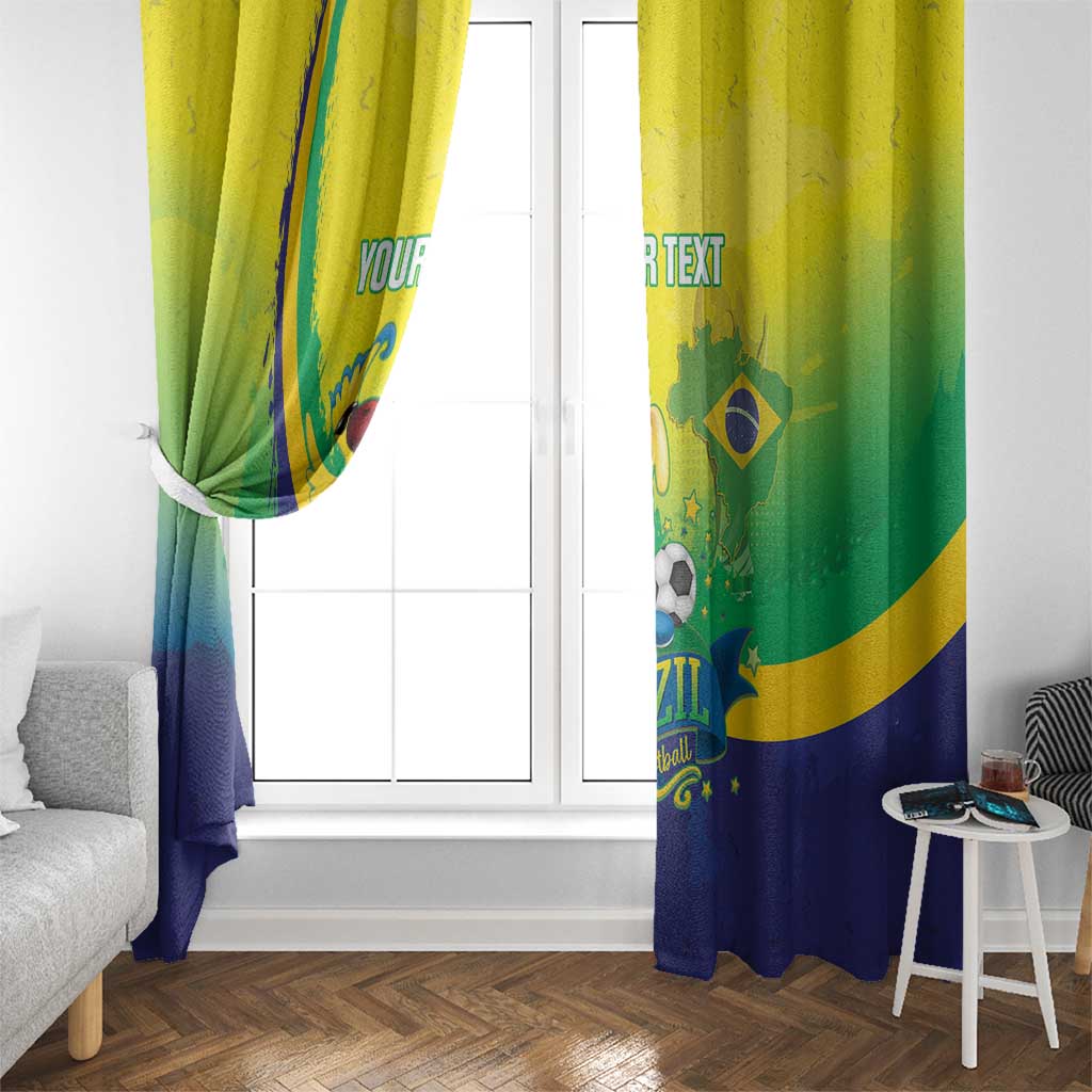 Brazil Football 2026 Custom Window Curtain Come On Selecao Brasil Parrot Mascot