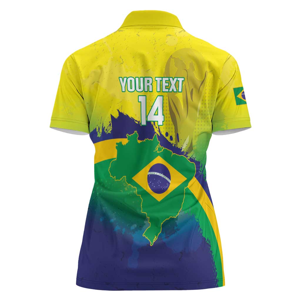 Brazil Football 2026 Custom Women Polo Shirt Come On Selecao Brasil Parrot Mascot