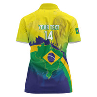 Brazil Football 2026 Custom Women Polo Shirt Come On Selecao Brasil Parrot Mascot