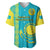 Personalised Kazakhstan Baseball Jersey Kazakh Traditional Pattern Blue Version - Wonder Print Shop