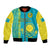 Personalised Kazakhstan Bomber Jacket Kazakh Traditional Pattern Blue Version - Wonder Print Shop