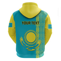 Custom Kazakhstan Hoodie Kazakh Traditional Pattern Blue Version - Wonder Print Shop