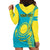 Personalised Kazakhstan Hoodie Dress Kazakh Traditional Pattern Blue Version - Wonder Print Shop