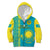 Personalised Kazakhstan Kid Hoodie Kazakh Traditional Pattern Blue Version - Wonder Print Shop