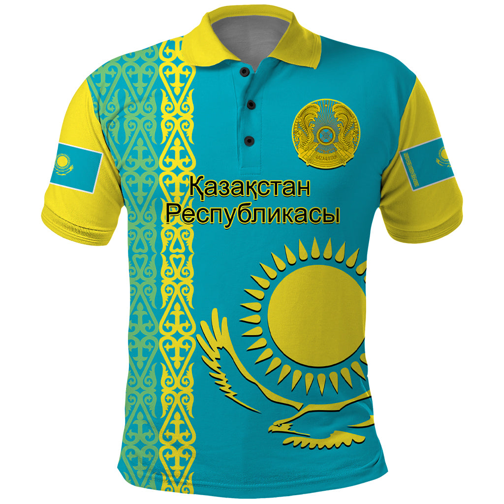personalised-kazakhstan-polo-shirt-kazakh-traditional-pattern-blue-version