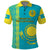 Custom Kazakhstan Polo Shirt Kazakh Traditional Pattern Blue Version - Wonder Print Shop