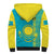 Personalised Kazakhstan Sherpa Hoodie Kazakh Traditional Pattern Blue Version - Wonder Print Shop