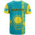 Personalised Kazakhstan T Shirt Kazakh Traditional Pattern Blue Version - Wonder Print Shop