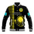 Personalised Kazakhstan Baseball Jacket Kazakh Traditional Pattern Black Version - Wonder Print Shop