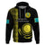 Custom Kazakhstan Hoodie Kazakh Traditional Pattern Black Version - Wonder Print Shop