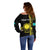 Personalised Kazakhstan Off Shoulder Sweater Kazakh Traditional Pattern Black Version - Wonder Print Shop