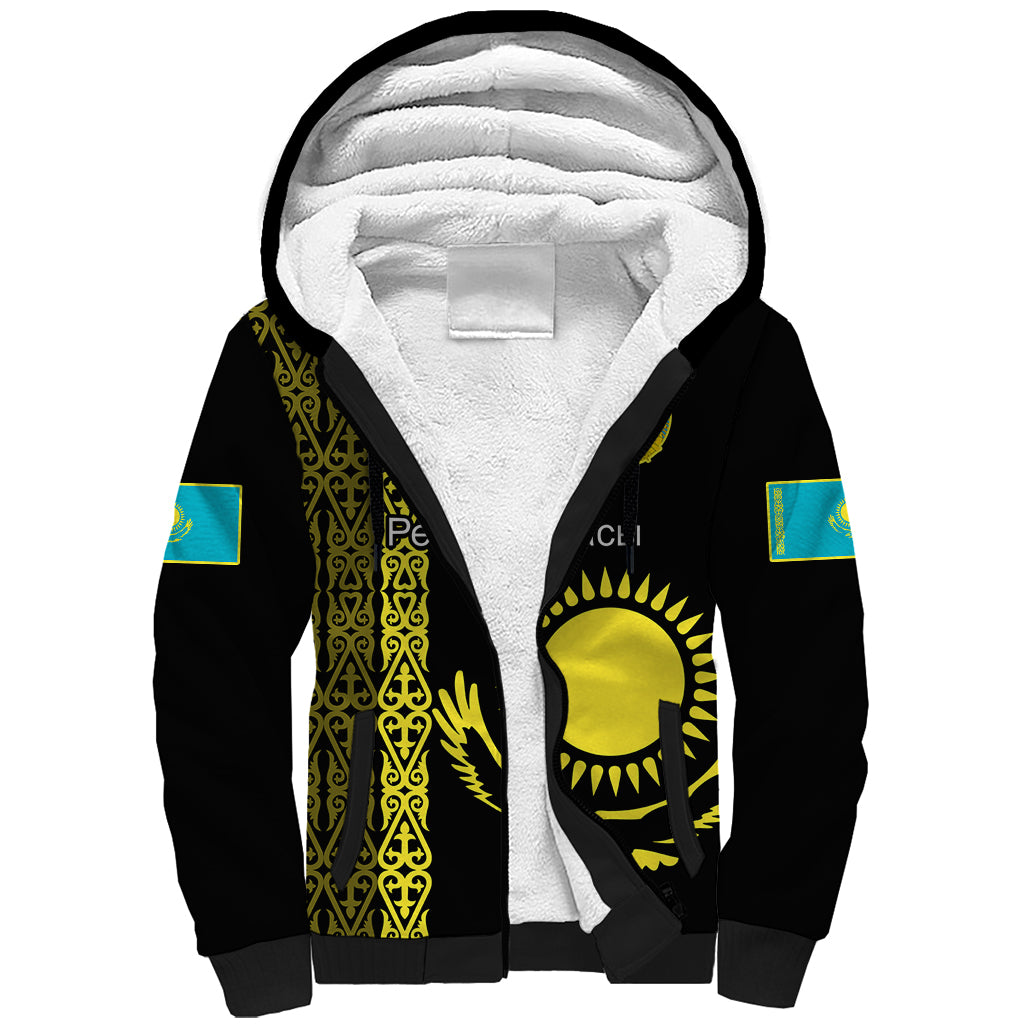 personalised-kazakhstan-sherpa-hoodie-kazakh-traditional-pattern-black-version