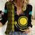 Personalised Kazakhstan Women Casual Shirt Kazakh Traditional Pattern Black Version - Wonder Print Shop