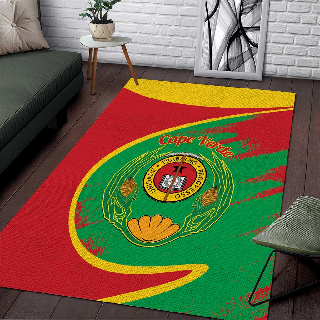Cape Verde 1975-1992 Area Rug Coat Of Arms Grunge Style